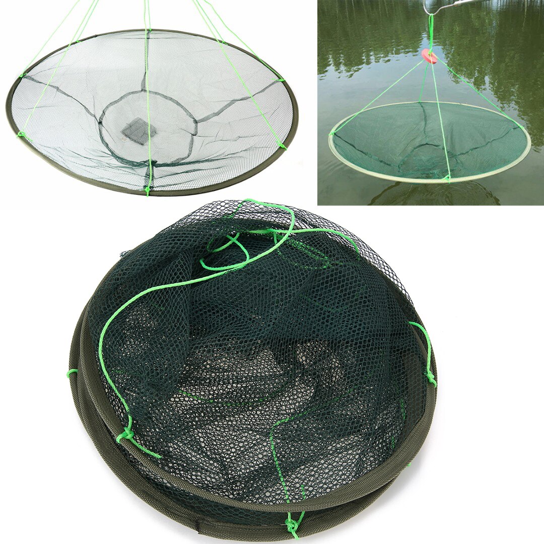 39''/100cm Fishing Net Green Landing Fishing Net Pier Harbour Pond Net For Catching Prawns Shrimps Crabs Fishing Tool