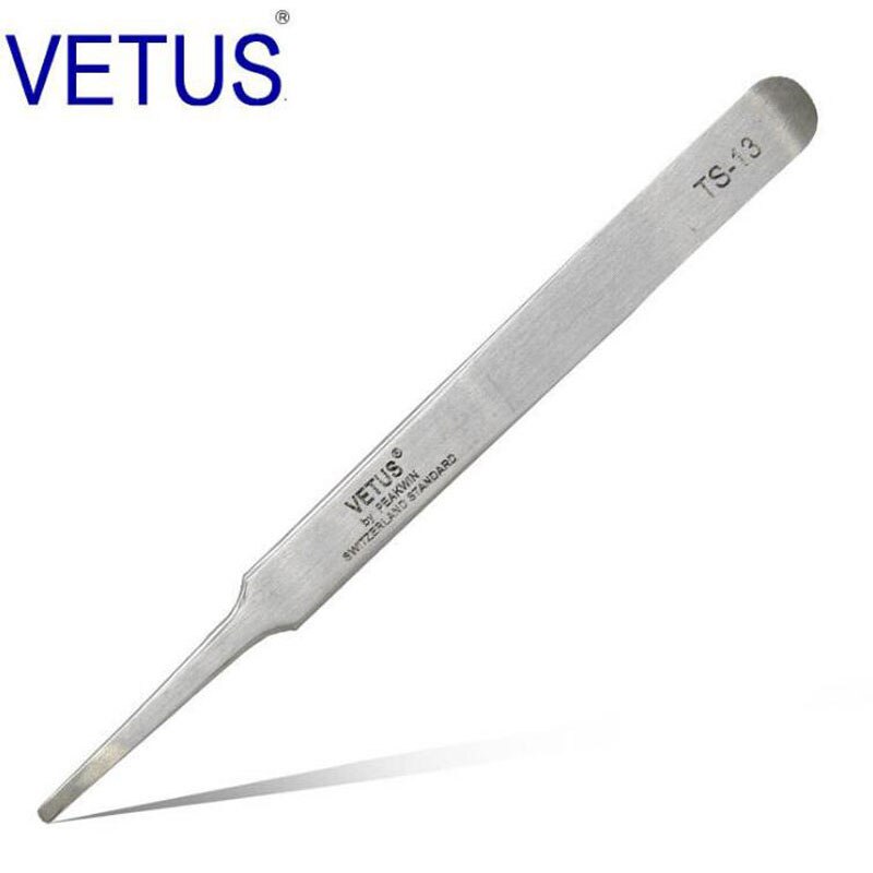 Vetus Ts Rvs Wimpers Pincet Anti-Statische Professionele Volumn Wimper Extension Wenkbrauw Make-Up Tool: TS13