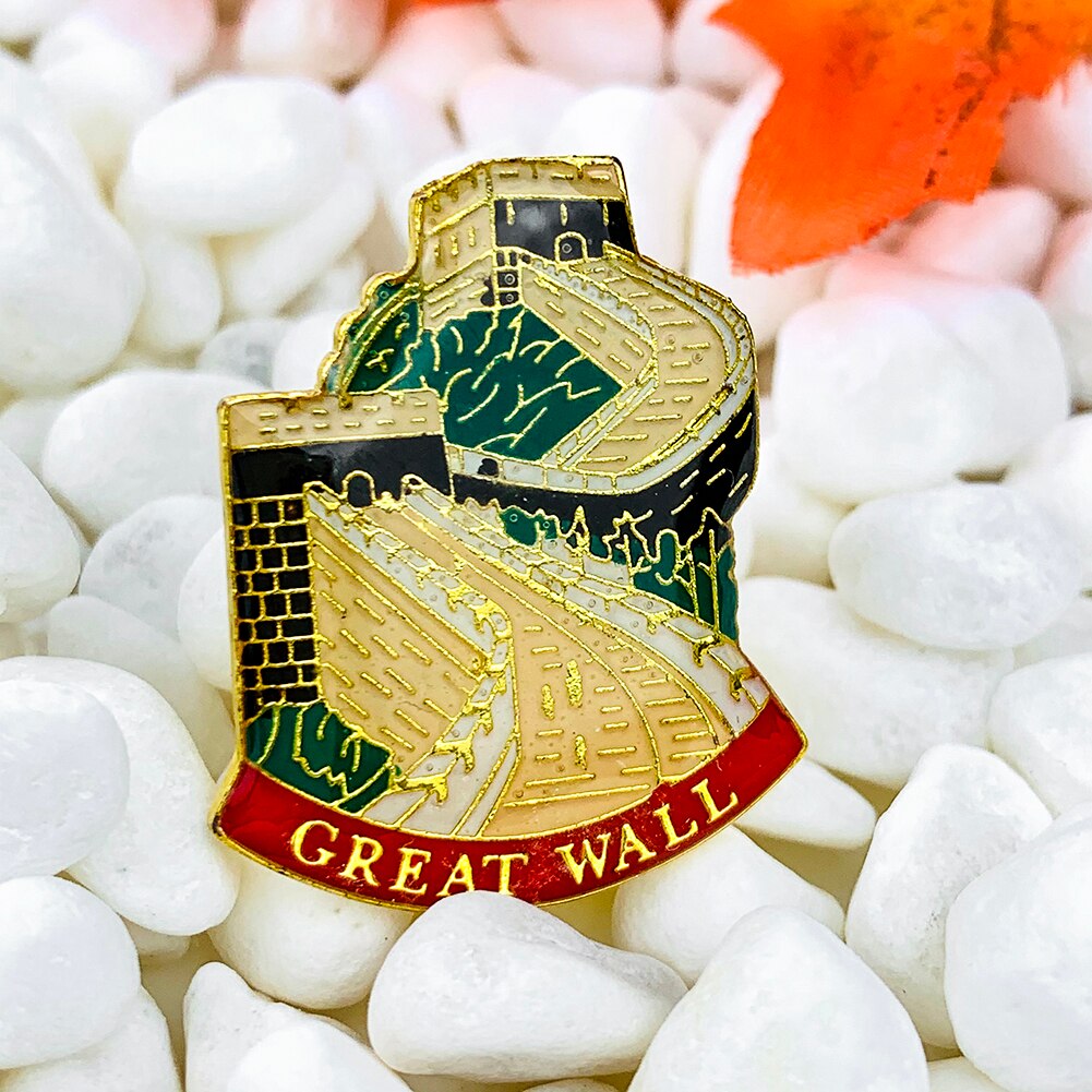Nationale Badge Chinese De Grote Muur Pin Souvenir China Reizen Kraag Broche Tas Rugzak Jas Reclame Sieraden Medaille