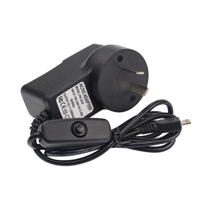5V 2,5 EINE Raspberry Pi 3 Netzteil Ladegerät AC Adapter Mini Micro Kabel mit AUF/OFF Schalter für Raspberry Pi 3 Modell B Plus Pi 3B