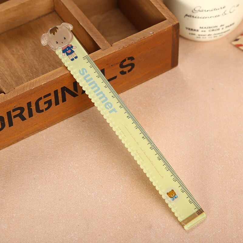 1PC 30cm/12" Plastic T-Square Metric Ruler Cm/inch Double Side Scale Measuring Tool: Yellow