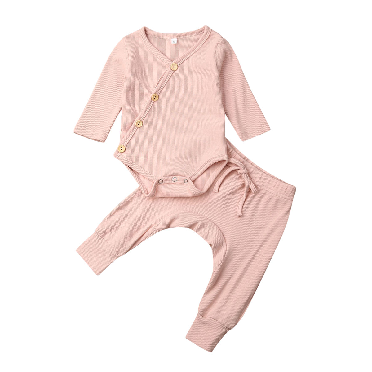 Baby Lente Herfst Kleding Baby Baby Baby Boy Meisje Kleding Winter Lange Mouw Tops Broek Outfits 2 Stuks Sets trainingspakken: Roze / 6m