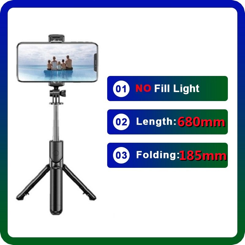 FANGTUOSI 152mm Mini Wireless bluetooth selfie stick Foldable mini tripod With Fill Light 360° Rotation Phone Stand Holder: Package 1