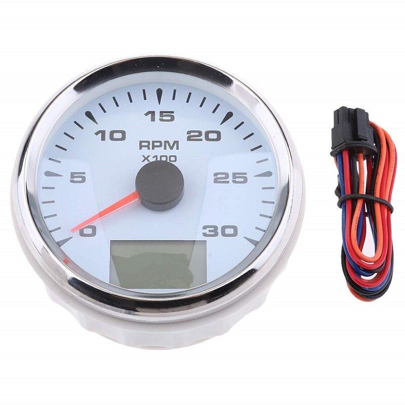 85mm 8Colors Backlight Waterproof Tachometer Gauge With Hour Meter 3000RPM Tachometer Gauge 9V 32V fit Universal Car Boat