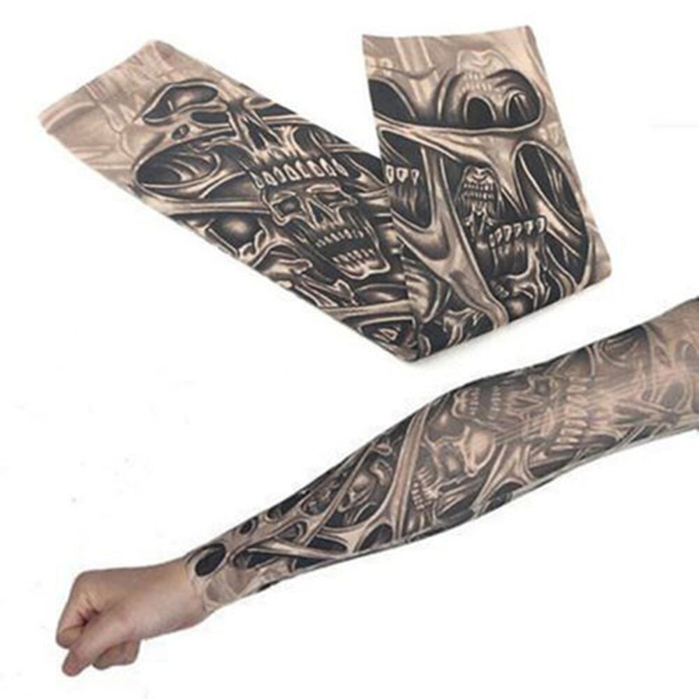 Mænd tatoverings ærme stretchy uv beskyttelse slip manga elastisk nylon tatovering arm ben ærmer til kvinder solbeskyttelse