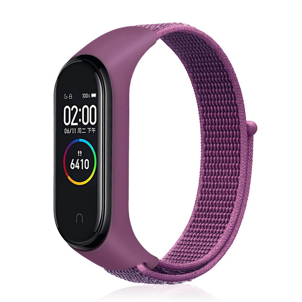 Intelligente Wristband M4 Smartband Impermeabile Misuratore di Pressione Sanguigna Monitor di Frequenza Cardiaca Fitness Inseguitore Del Braccialetto M4 Band Con Cinturino In Nylon: Purple