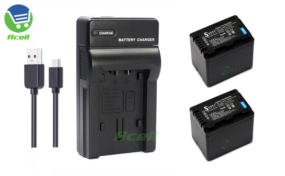 Vw-vbk 360 batteri til panasonic hc -v100 v500 v700 hdc -sd80 sd90 tm90 hs80 sdr -s70 h85 videokamera kompatibel vw-vbk 180 vw- vbl 090: 2 batterier 1 oplader