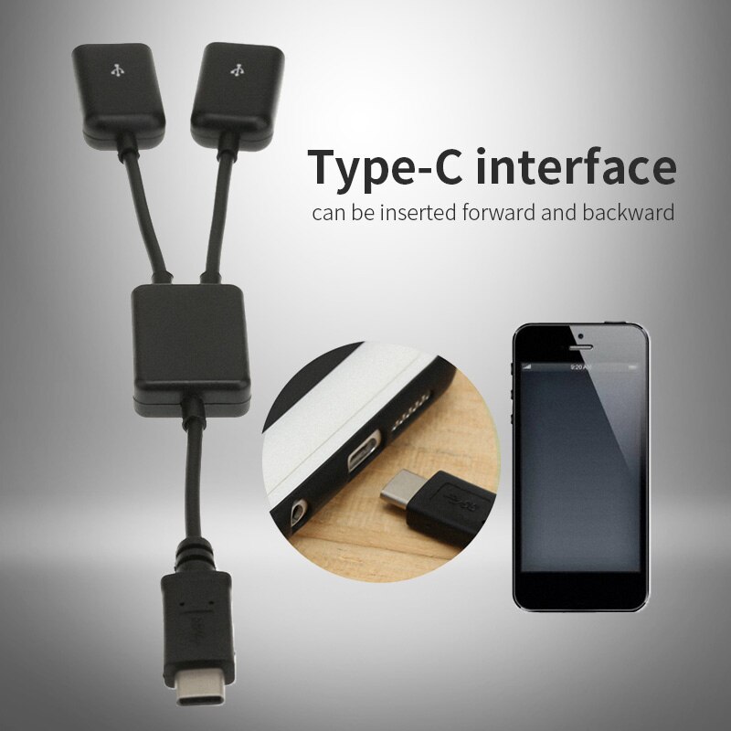 USB 3.1 type-c OTG HUB câble 2 en 1 USB C 3.1 mâle à femelle fiche câble Hub type-c à Double USB 2.0 convertisseur câble