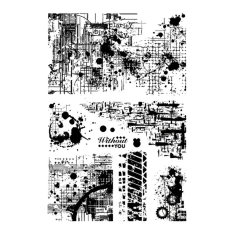 1pc vintage fläckiga bakgrunder transparent gummitätning gör-det-själv-journaldekor scrapbooking album collage hantverk silikon genomskinlig stämpel