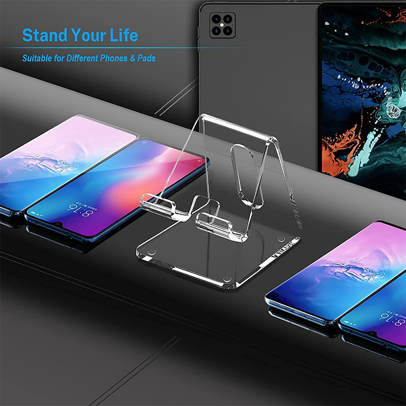 Clear Acrylic Cell Phone Stand Desk Dock Holder For Smartphone Universal Desktop Charger Support Telephone Mount