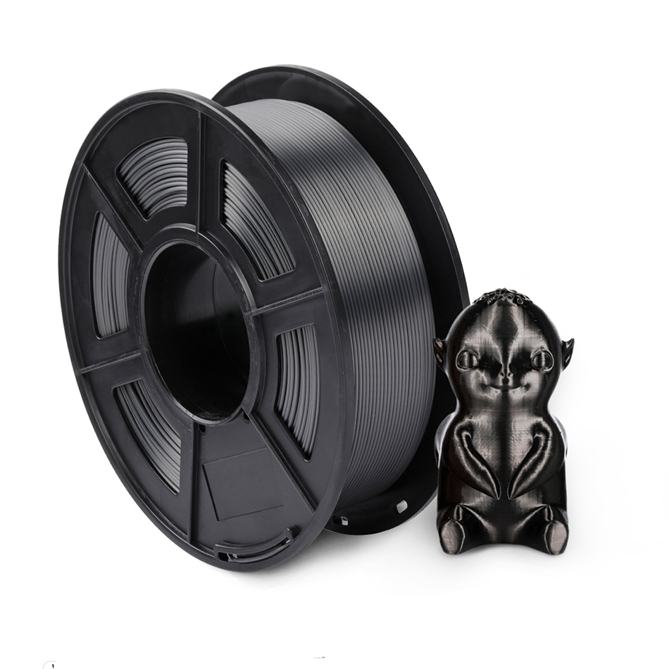 Snelle zijde pla filament 1kg 1.75mm tolerantie  +/-0.02mm zijde textuur hoge taaiheid printmateriaal voor fdm 3d printer: Zwart