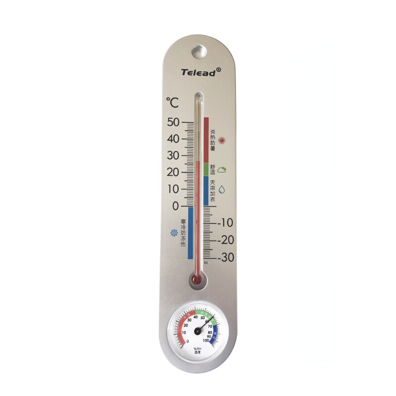 Japanese Style Room Thermometer ABS Plastic Temperature Sensor No Battery Required Simple Household Thermometers Hygrometer Home: China Brand
