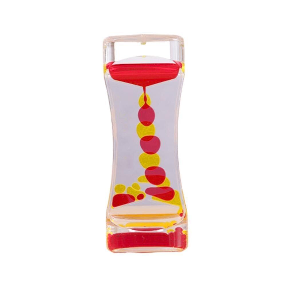 Dubbele kleur zand zandloper drijvende olie vloeistof visueel speelgoed decoratie beweging bureau timer klok glas acryl huis ornament  a9 u 3: En