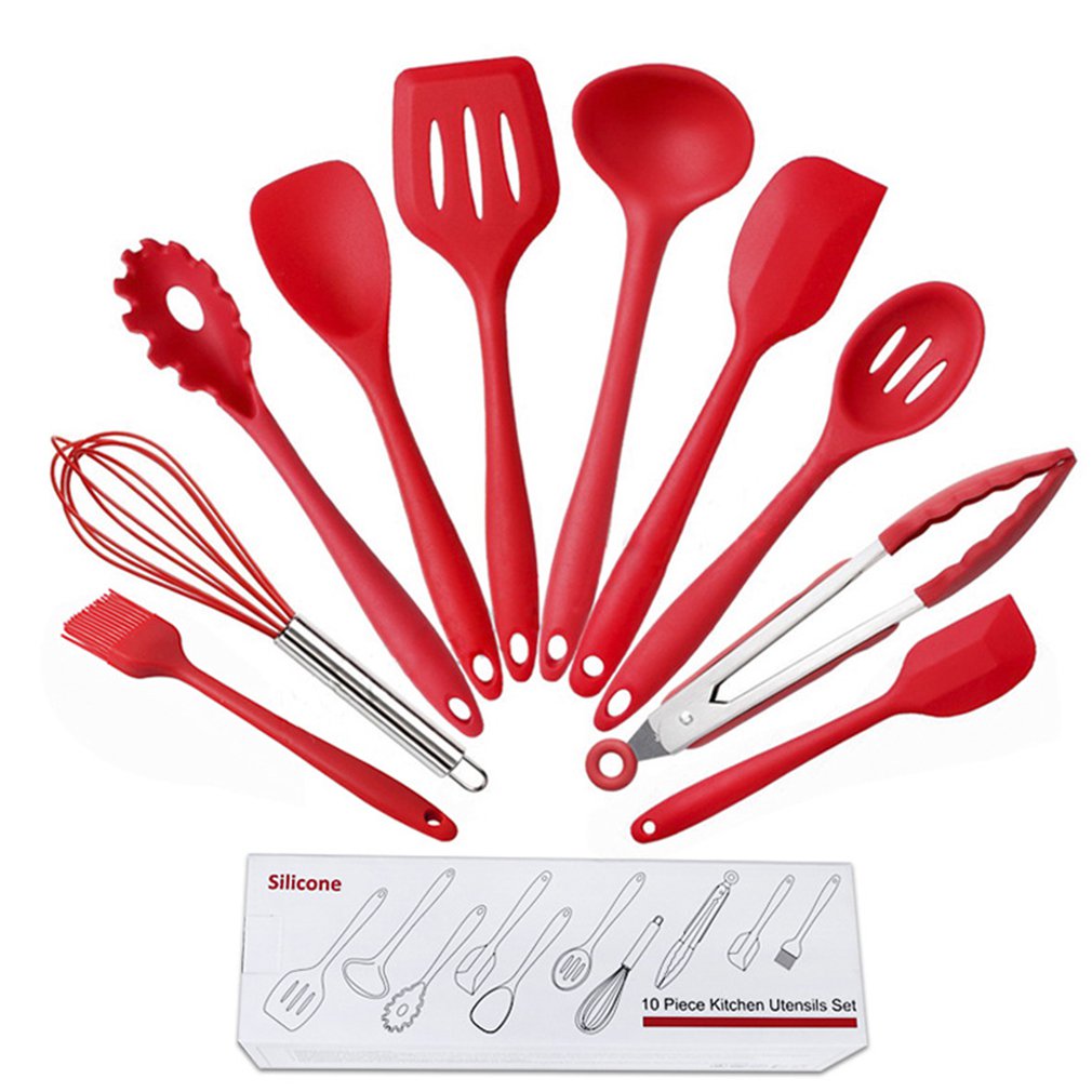 Non-Stick Cookware Set Silicone Kitchenware Set Of 10 Non-Stick Baking Cookware Set Silicone Cookware Shovel Kitchenware