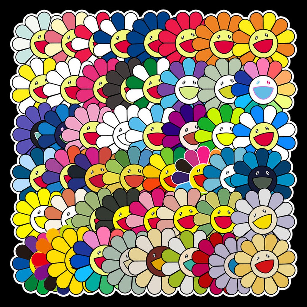 10/50Stck Sonne Blume Kunst Aufkleber Reise Li Kasten Aufkleber Computer Skateboard Gitarre Dekoration Wasserdichte Aufkleber Sonnenblume Aufkleber