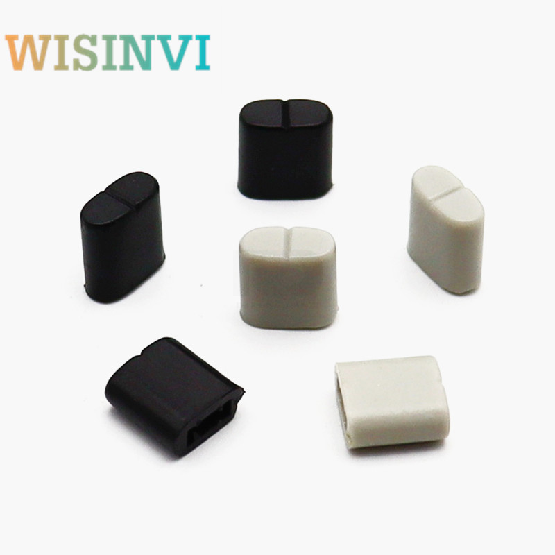 10 pezzi di cappuccio per manopola in plastica grigia 8*4*8mm tappi per tasto di pressione dell'equalizzatore potenziometro scorrevole lineare apertura del tappo per tasto di pressione 4mm