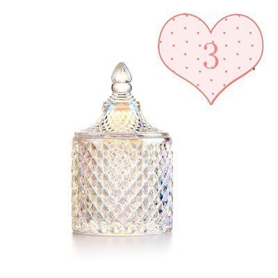 Retro Colorful Crystal Glass Jar With Cover Candle Holders Candy Bar Candlestick Velas Pot Candle Making Supplies Wax Container: No.3