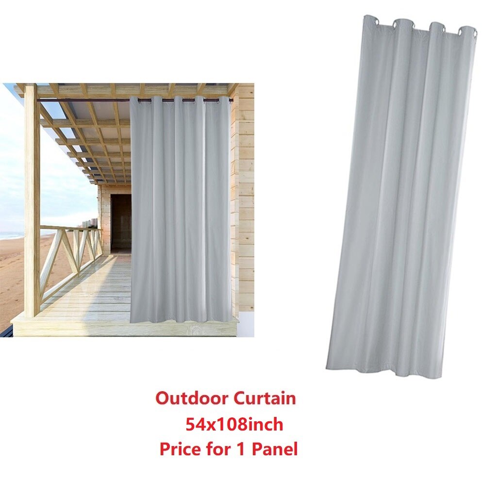 Solid Waterproof Window Blackout Curtain Outdoor/Indoor Panel Patio Blackout Drape UV Privacy For Kitchen Bedroom Living Room