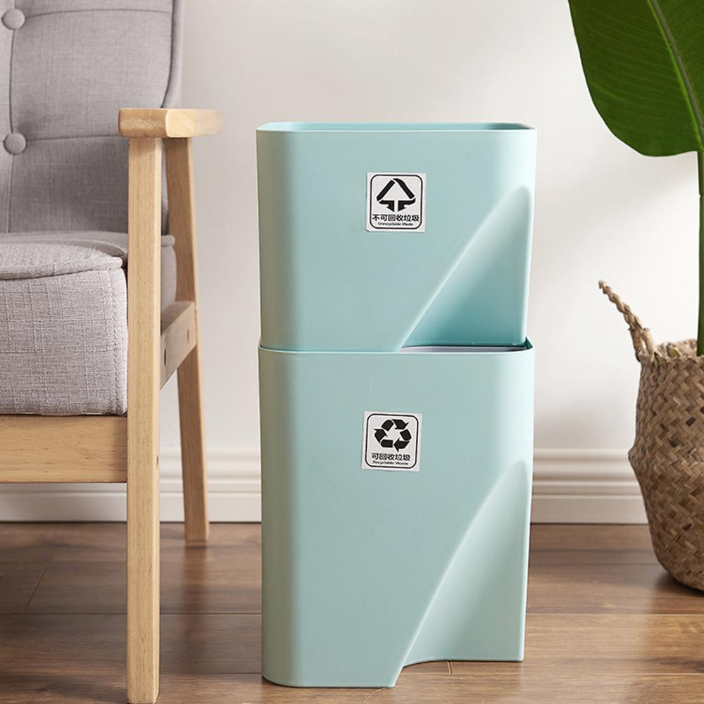 1pc Garbage Can Stacked Sorting Trash Bin Household Dry & Wet Separation Recycling Trashcan Waste Bin Kitchen Office Rubbish Bin