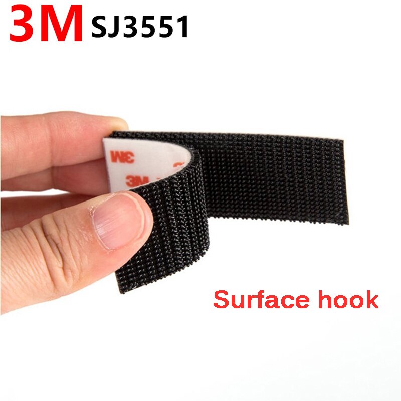 3M Dual Lock SJ3551-Adhesivo de seta negra con Cinta ajustable, velcro Adhesivo tipo 400/25, 4mm de ancho