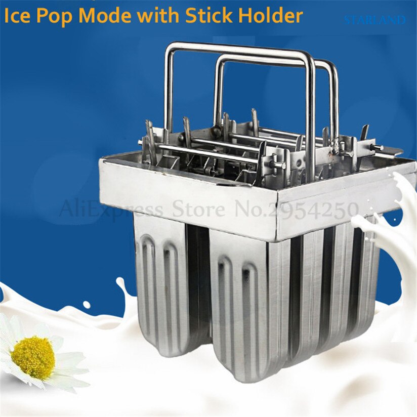 Stainless Steel DIY Ice Pop Molds Ice Lolly Popsicle Moulds Stick Holder 8 Cells/Batch Six Options Home Ice-Pop Molds