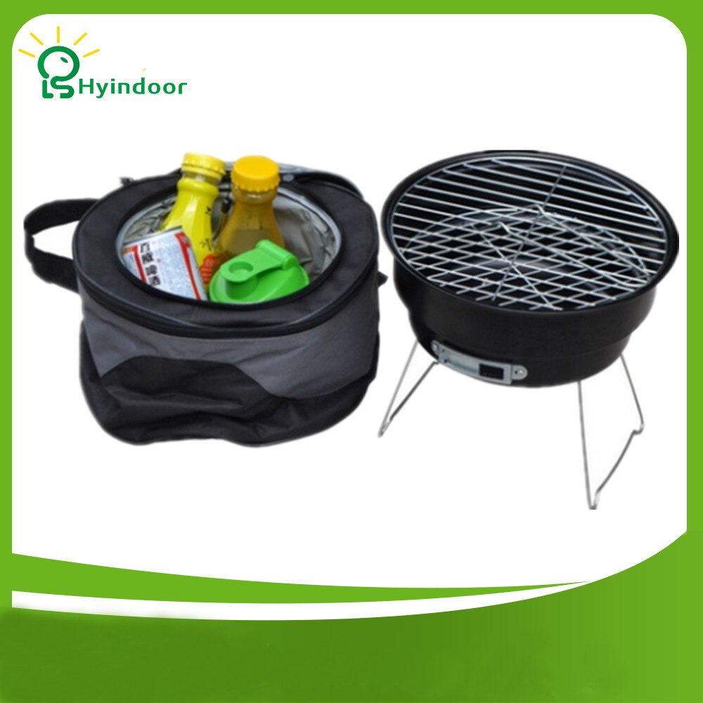 Round Portable Barbecue Roasting Tools Outdoor Camping Picnic Charcoal BBQ Grills