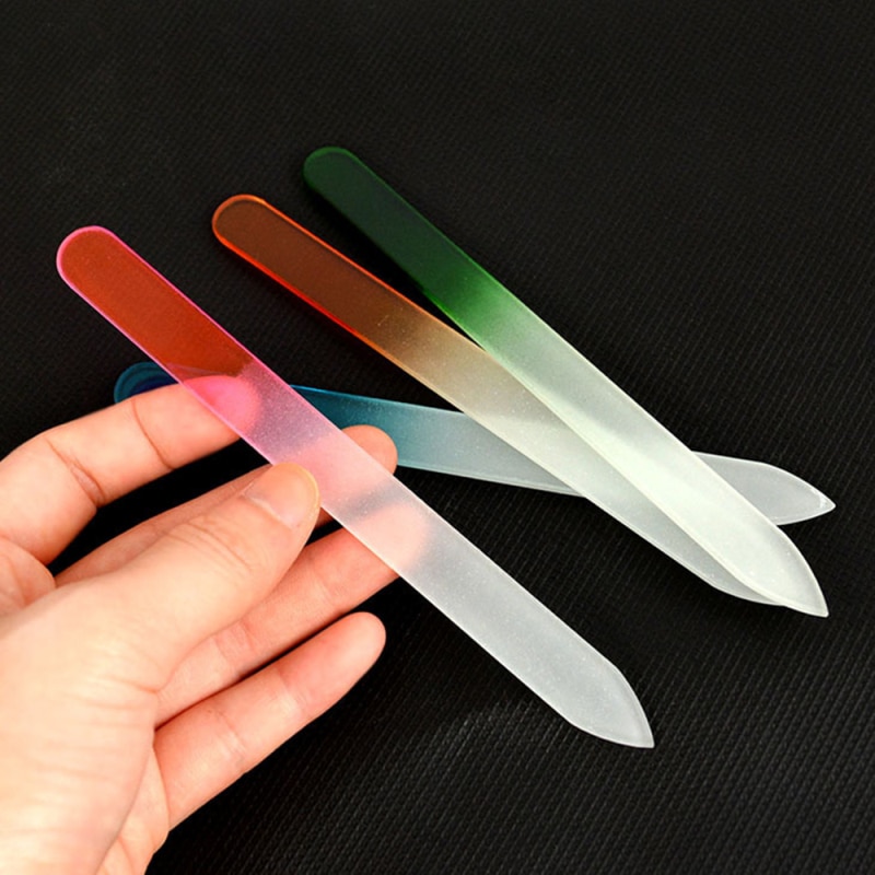 1Pc Professionele Crystal Glass Nail Art Bestanden Uv Polish Nail Buffer File Transparante Schuren Tips Manicure Decoratie Gereedschappen