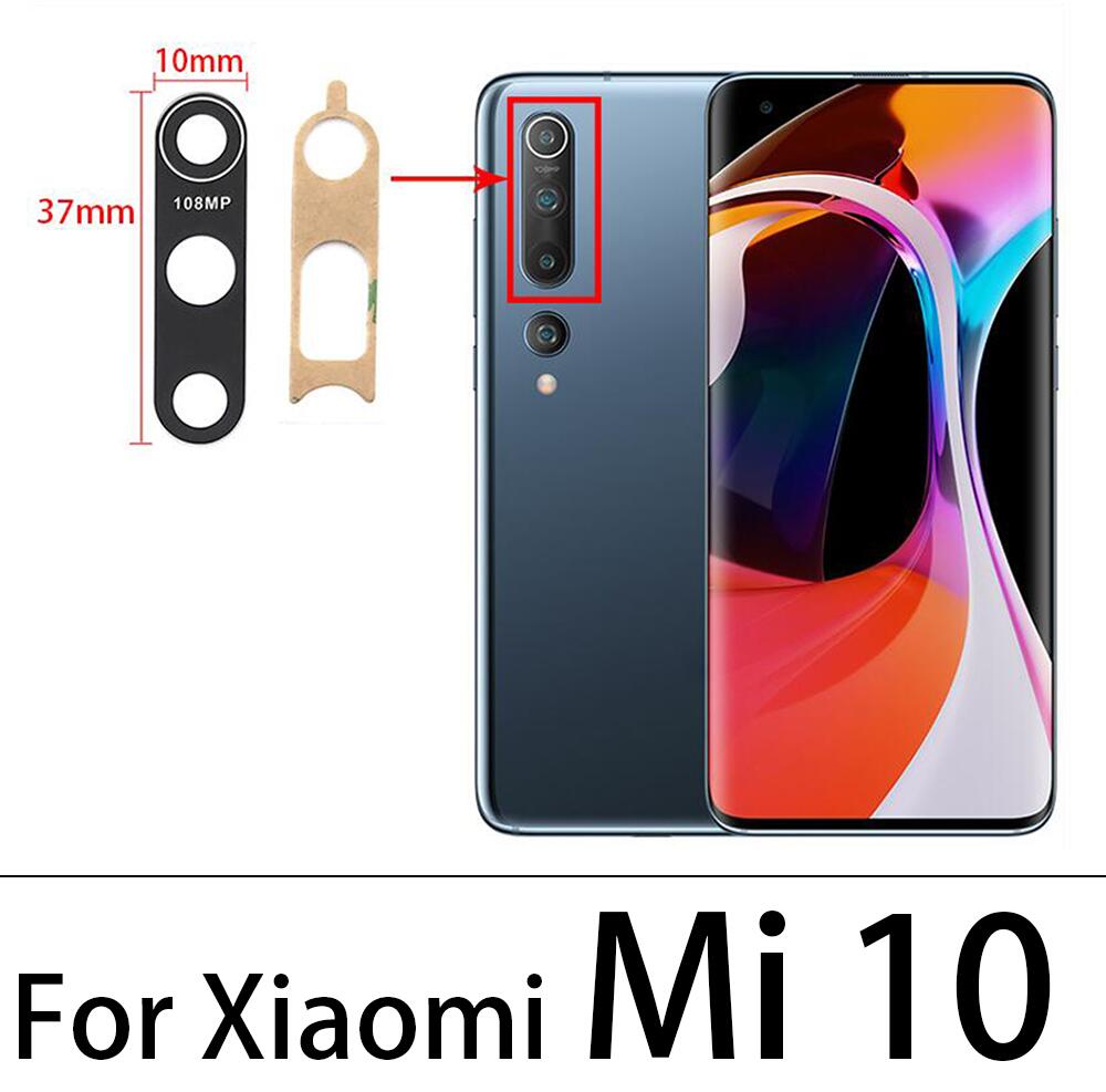 Rear Back Camera Glass Lens For Xiaomi Mi A2 Lite A1 A3 8 9 10 Ultra 11 Lite 10T Pro Poco F3 Poco X3 Pro Camera Glass Lens: Mi 10
