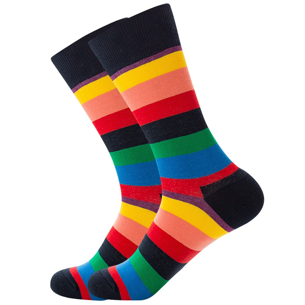 Happy Socks – chaussettes à rayures en coton pour hommes et femmes, motif zèbre, peinture de personnalité, Harajuku
