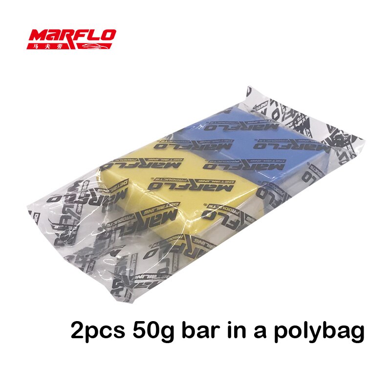 Marflo magic clay bar til bilvask 2 stk fin medium heavy grade clay bar til bilvask: Gul og blå