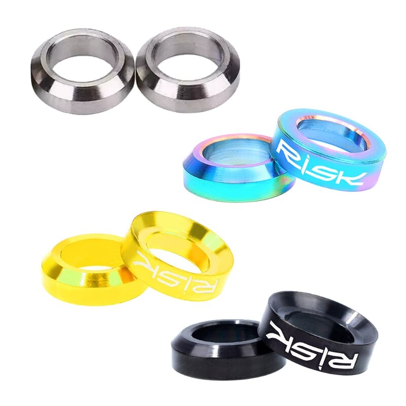 Espaciador de arandela cóncava y convexa para bicicleta de montaña, pinza de freno de disco M68D, titanio M6, 2 pares