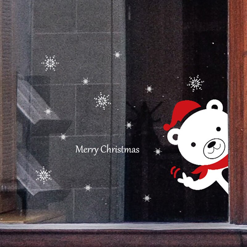 Moon Snow stickers Christmas decorations window glass stickers static window removable windows doors wall stickers Decals: 4