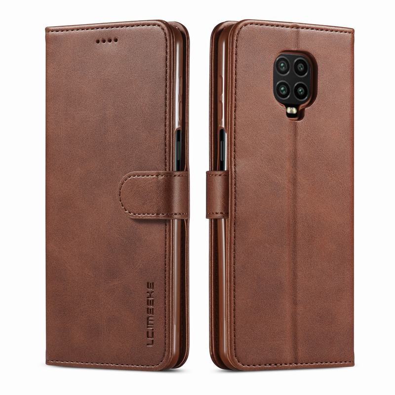 Sprawa dla Xiaomi Redmi uwaga 9S luksusowe pokrywa PU skórzane etui z klapką Funda dla Redmi uwaga 9 Pro Max etui na telefony komórkowe Coque: For Redmi Note 9S / Brown