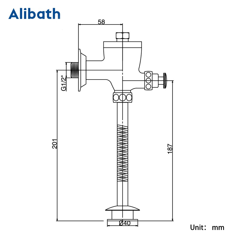 Toilet Full Copper Body Delay Flushing Valve Hand Pressed Self Closing Flushing Valve Urinal Flushing Device.