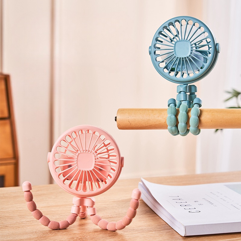 Carrinho de bebê multifuncional para estudantes portátil USB recarregável bateria de lítio polvo mini ventilador
