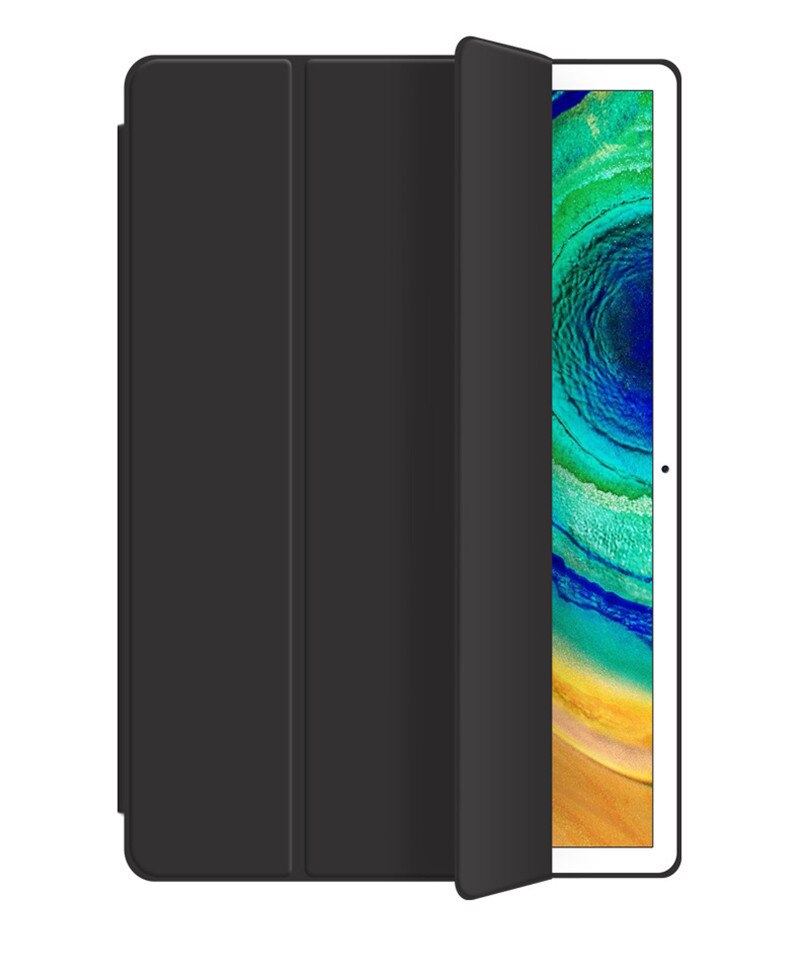 Silicone Cover For Huawei Mediapad M6 8.4 VRD-W09/-AL09 /M6 10.8 SCM-AL09/w09 Flip Silicone Stand for mediapad m6 Case +film+pen: black / For M6 8.4 inch