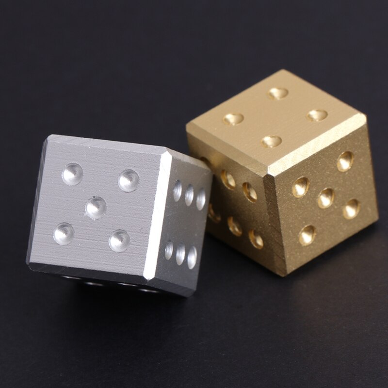 1Pc Aluminium Metal Dice Club Bar Drinken Playing Game Tool 16X16X16mm Goud Zilver