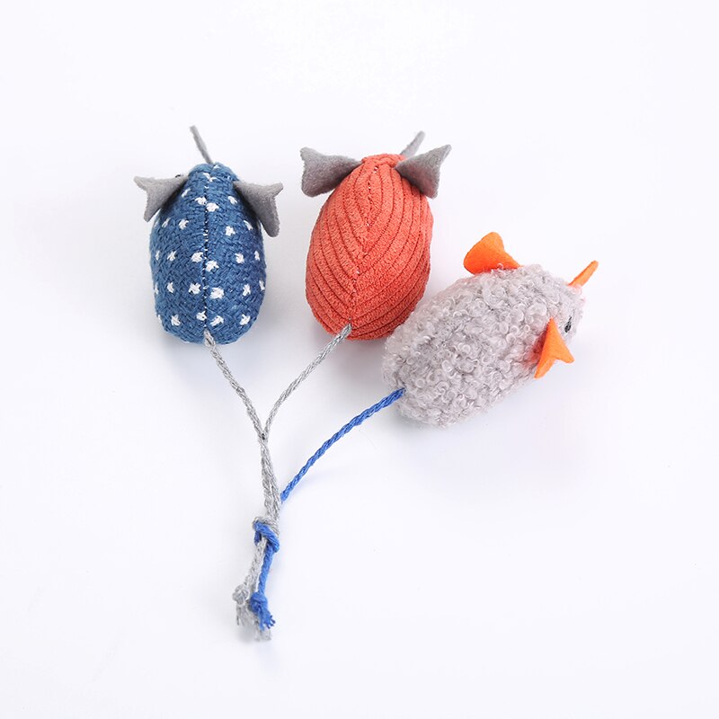 3 couleurs peluche chat jouet minuscule souris coton-rempli jouet mignon doux chats jouet chat fournitures produits pour animaux de compagnie fausse souris