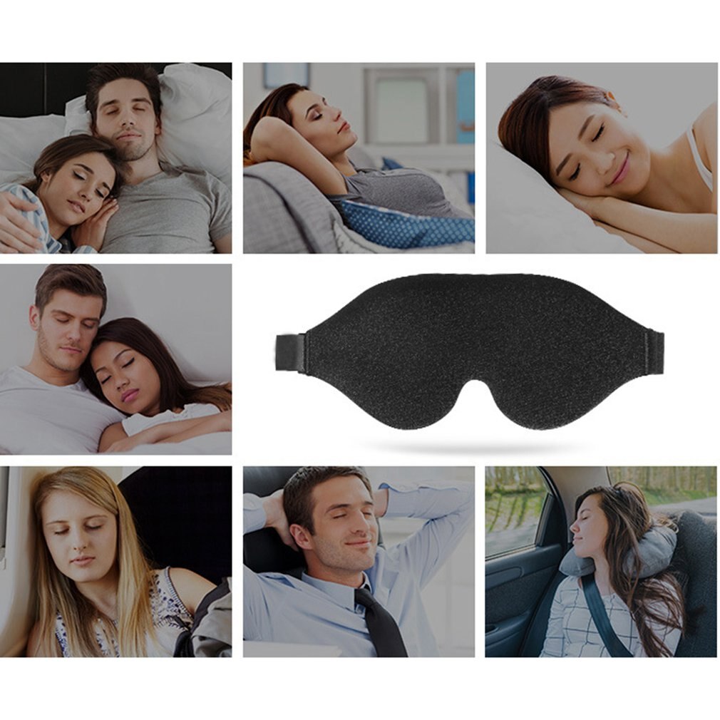 Black Eye Mask Travel Sleep Blindfold 3D Stereo Shading Sleep Eye Mask Lycra + Memory Foam Eye Masks