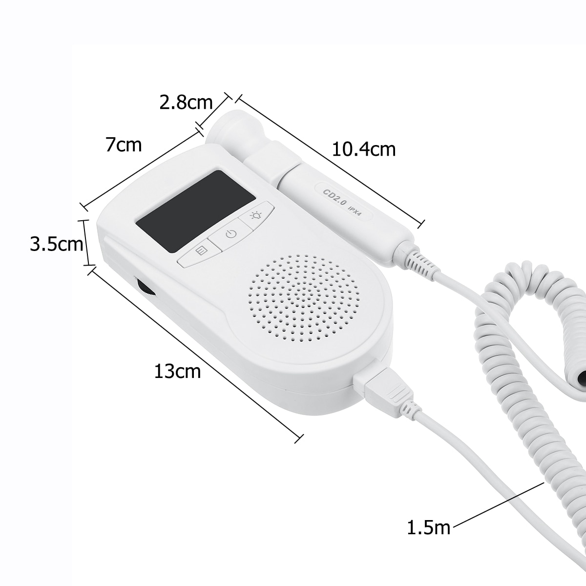 Doppler fosterpulsmätare hem graviditet baby & fosterljud hjärtfrekvensdetektor lcd-skärm ingen strålning 2 mhz