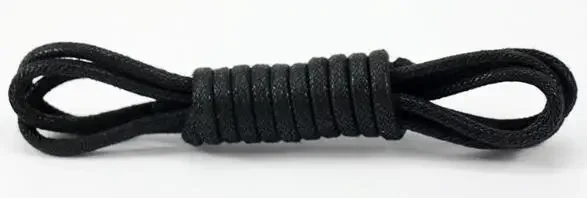 2 pares de cordones redondos finos encerados, cordones de zapatos de cuero, cordones de zapatos Unisex para botas y zapatos, 100cm/120cm/140cm/160cm: Negro / 80 cm