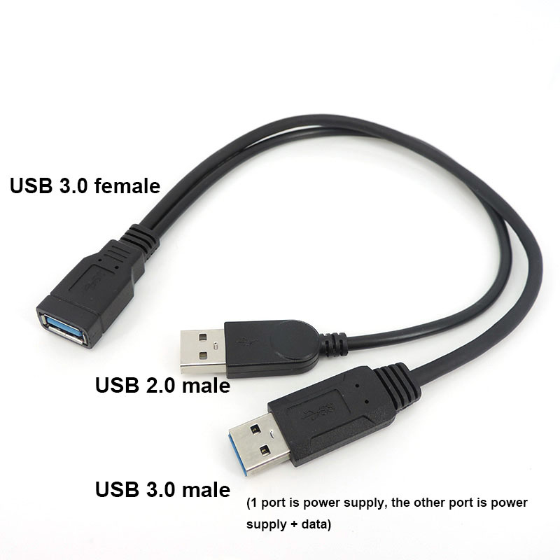 USB 2.0 3.0 A-Buchse auf Dual-USB-Stecker 2, doppeltes USB 2.0-Netzteil, männlich, weiblich, Splitter-Verlängerungskabel, zum Aufladen für Drucker, PC: verrotten / 1.8m