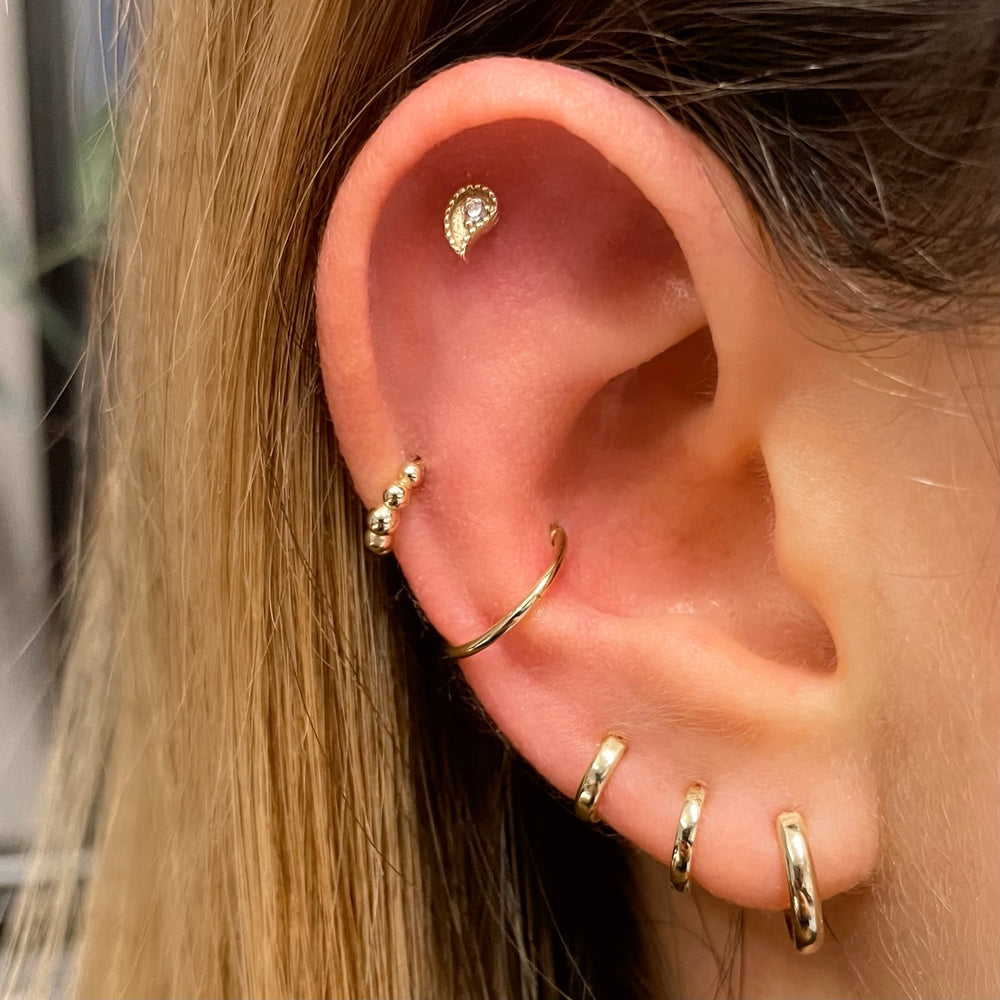 Daith-pendientes de aro para Piercing en la oreja para mujer, aretes minimalistas con hélice perforada de circonita, Color dorado, cartílago, anillo Simple para la nariz, joyería para el cuerpo