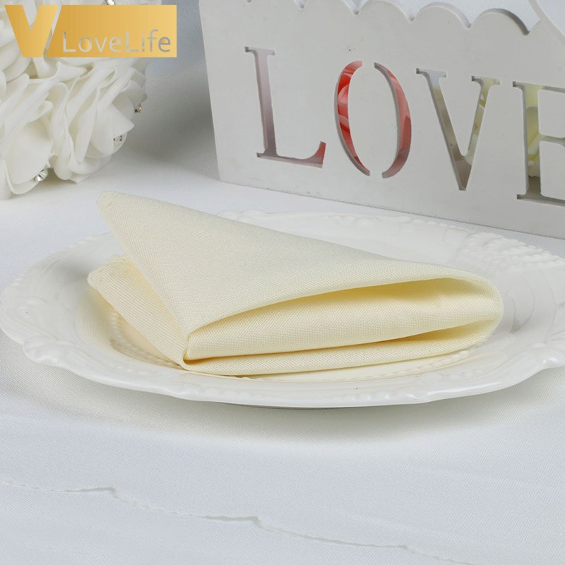 100 Stuks 30*30cm Servet Polyester Tafelkleden Vele Kleuren 12 "x 12" Doiner Wedding Party thuis Tafeldecoratie: Ivory