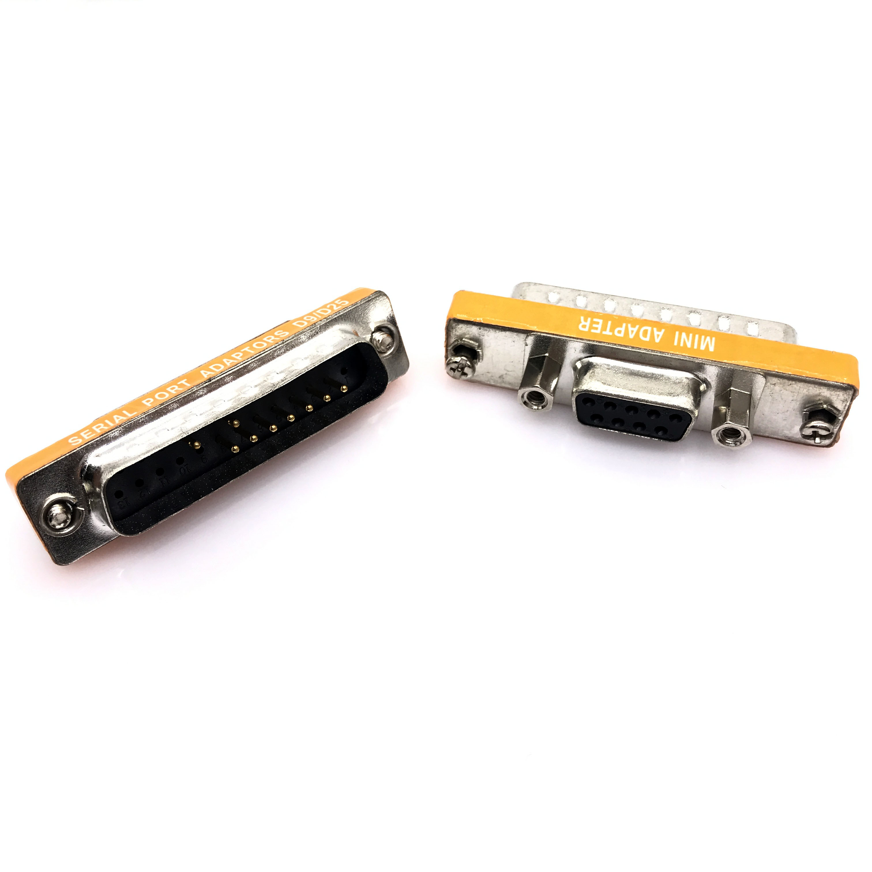Mini adaptateur DB25 à DB9, mâle à femelle M/F série au modem Mini adaptateur changeur de genre couremplaçant RS-232: Orange