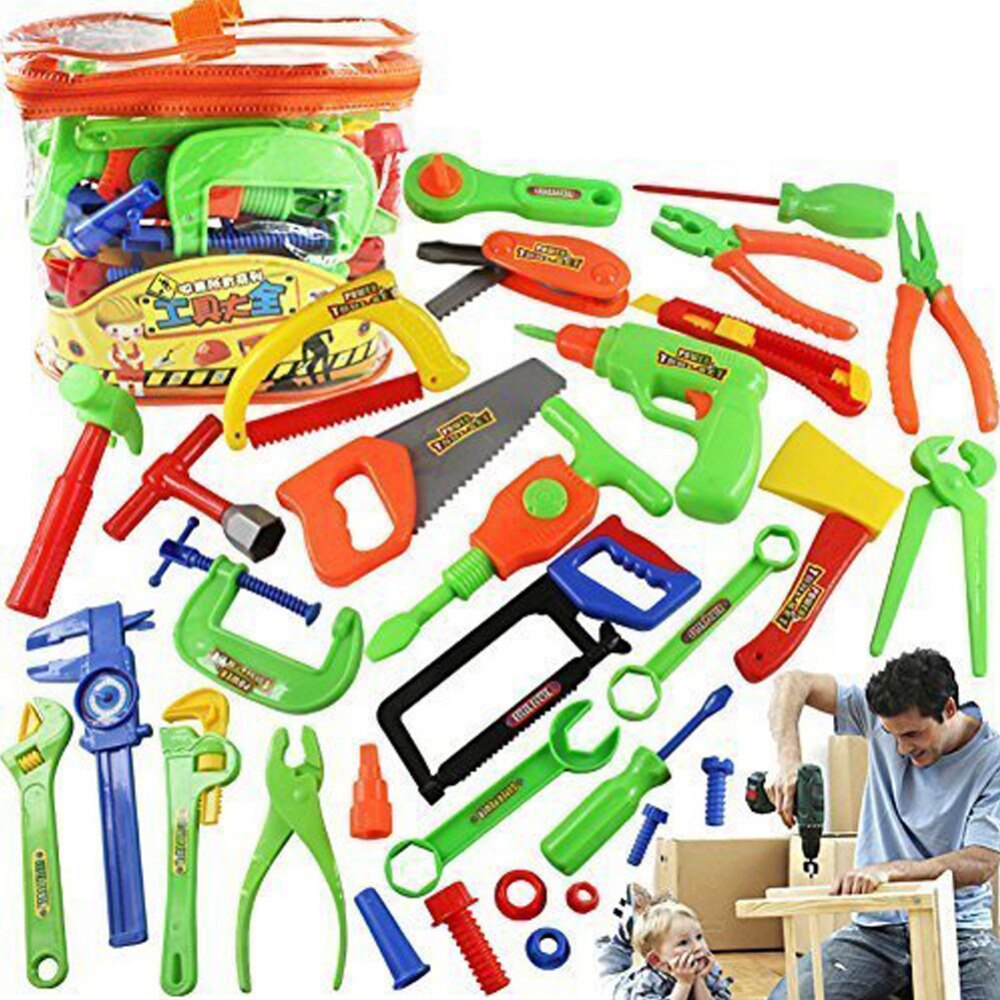 1 sæt foregive lege pædagogiske børneværktøjer reparationsværktøjer foregive lege legetøj baby tidlig læring ingeniør vedligeholdelsesværktøj legetøj