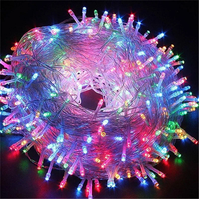 10M 20M 50M 100M Kerst Guirlande Verlichting Led String Fairy Light Festoen Lamp Outdoor decoratieve Verlichting voor Bruiloft: changeable / 6-10W