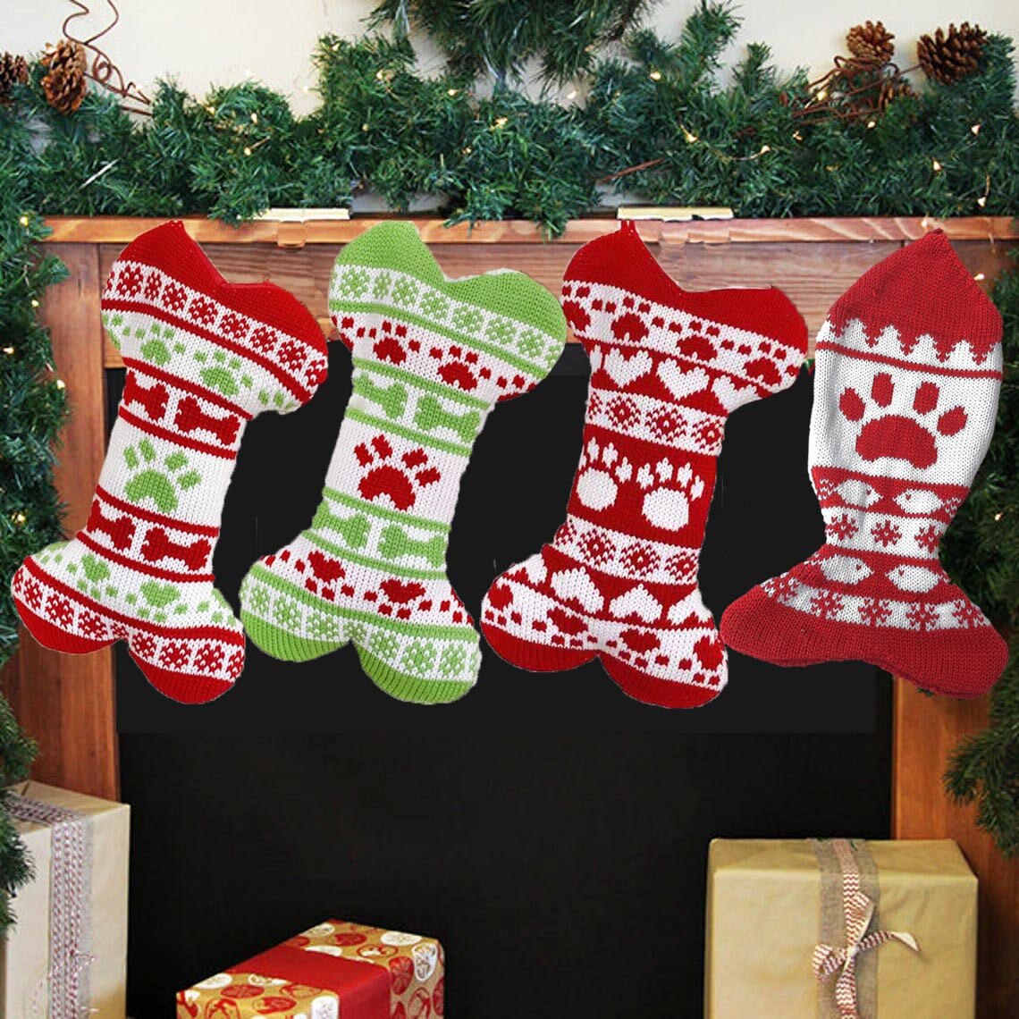 Kerst huisdier kous breien kerstversiering kous kous kerst tas decoratie voor het jaar