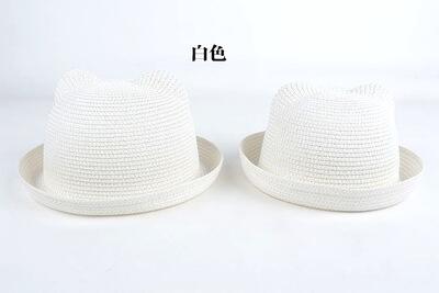 Stro Hoeden Kids Karakter Oor Decoratie Zomer Cap Baby Zonnehoed Voor Meisje Jongens Emmer Cap Voor Kinderen Hoed Strand panama Caps: 4
