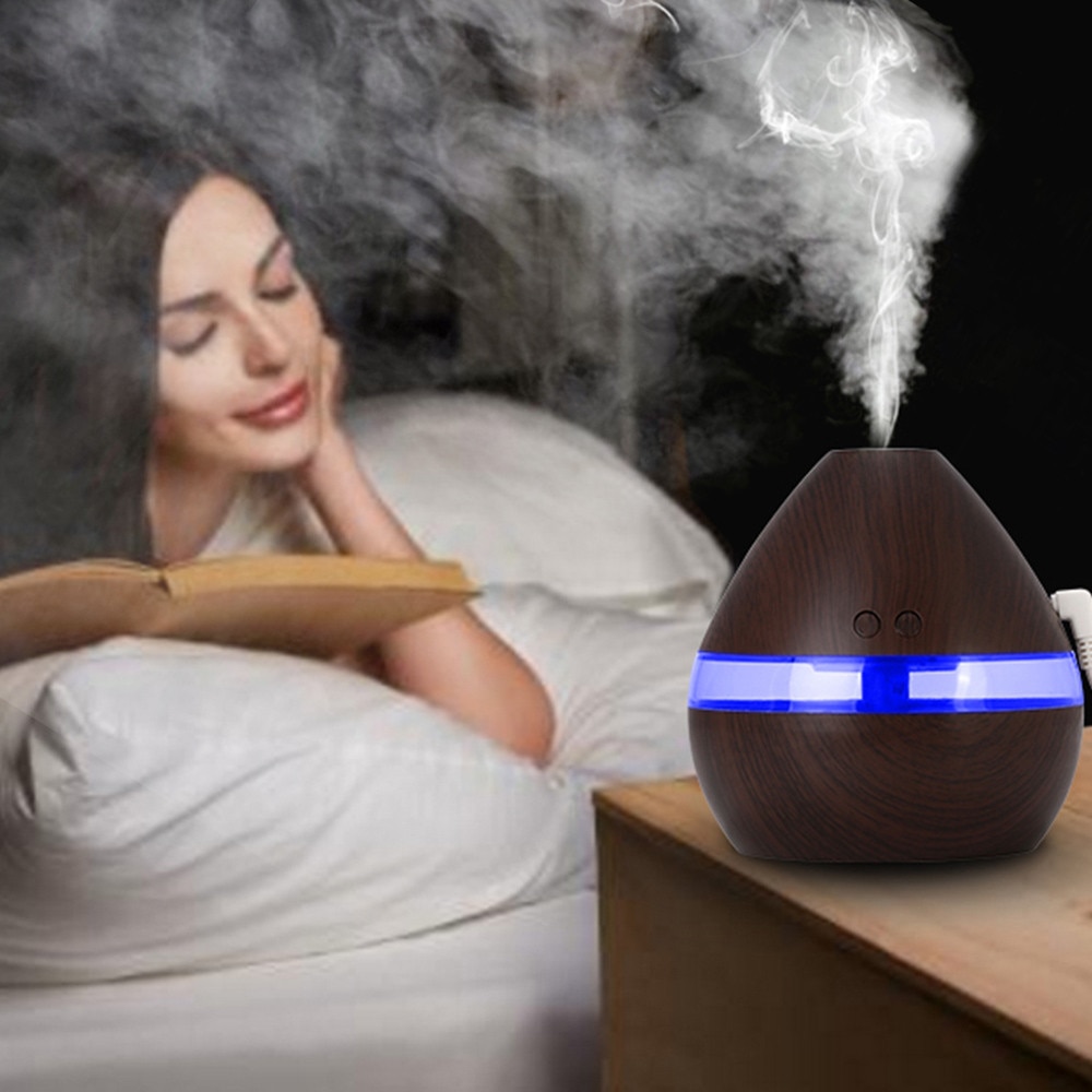 Reed Diffuser Sets Bevochtigen Luchtzuivering Aroma Essentiële Olie Diffuser Led Aroma Aromatherapie 110X115Mm Bruin Nov2